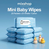 Mixshop Mini Baby Wipes 20s | Extra Soft & Thick | Viscose Material | Pocket Size