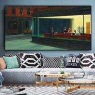 Nighthawk ของ Perilla-Edward Hopper: การพิมพ์ผ้าใบที่มีชื่อเสียงบนโปสเตอร์ศิลปะและภาพพิมพ์ผ้าใบโปสเต
