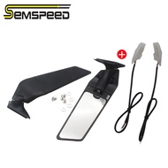 【SEMSPEED】For Ducati Panigale V2 Panigale V4 CNC Aluminium Adjustable Wind Wing Rearview Mirror With LED Turn Light