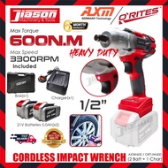 AXM / O'RITES AXIW600 / AXIW 600 / ORT-IW600 21V 1/2" 600NM Cordless Impact Wrench 3300RPM w/ 2 x Ba
