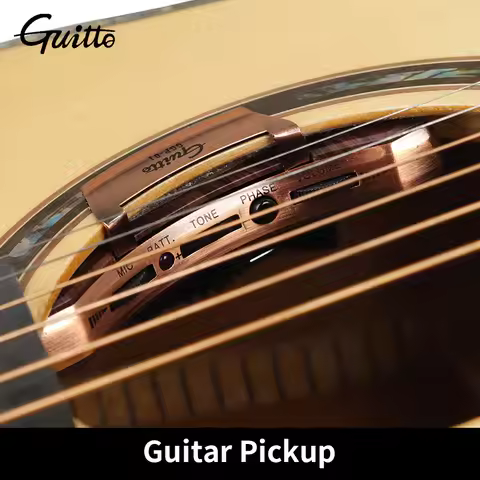 GUITTO GGP-01 Guitar Pickup, Piezo and Mic, Dual Pickup Modes, Supports Volume Tone Adjusting, 36-42