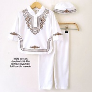 WHITE EMBROIDEREDkoko VARIOUS Muslim Clothes Peci Suit Baby Boy Cool Eid Aqiqah Aqiqah TURKEY BAIQ Z