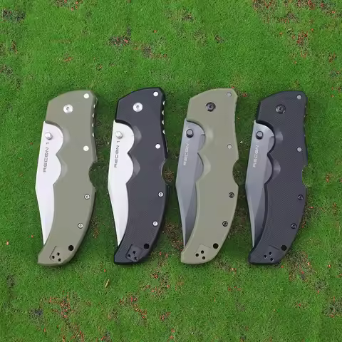 Recon 1 Folding Hunting Knife AUS10A Steel Camping Tactical Tanto Knife Outdoor Portable Bushcraft S