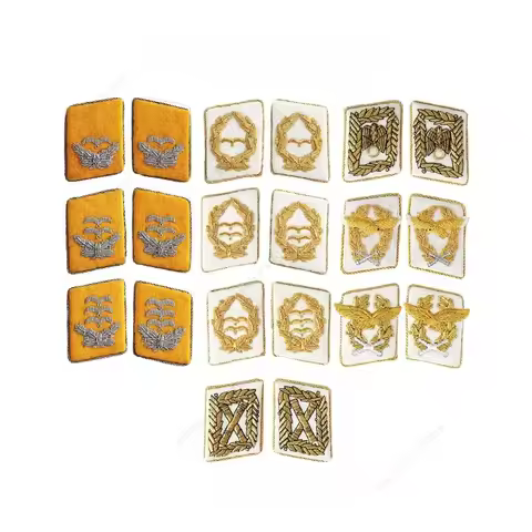 LUFTWALLE OFFICER German Epaulettes Hand Embroidery Bullion Thread Cooper Wire Shoulder Badges Colla