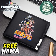 (FREE NAME) UNISEX WALLET FOR CHILDREN & ADULTS, MEN AND WOMEN, NARUTO LOGO, LEATHER WALLET NARUTO W
