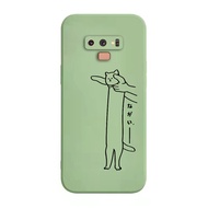 เคส Samsung Note 9 8 เคส Case เคสซิลิโคนเหลวแมวขี้เกียจการ์ตูนน่ารัก Flocking ฝาครอบโทรศัพท์ป้องกัน