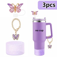 Bling Stanley Cup Accessories Set- Water Bottle Siliocne Stanley Cup Boot Stanley Charms butterfly S