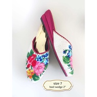Size 7/ Eur 37/ 25cm: Peranakan Nyonya Beaded Slippers (Kasut Manek)