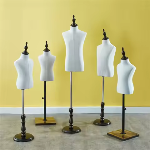 Cotton Fabric Half Child Mannequin for Sewing, Body Bust, Dress Form Stand, Tailor Display, Cloth Ar