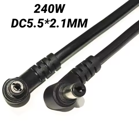 DC Power Plug 5.5X2.1mm / 5.5*2.1 male 90 Right Angle Jack with Cord Connector Cable 18AWG 12V-36V F