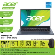 Acer Swift 3x FHD Laptop - Steam Blue (14"/I5-1135G7 8GB 512GB SSD Iris Xe Max W10 HS) SF314-510G-502Q
