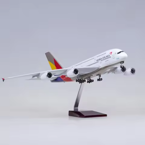 1:160 Scale Airplane Models Asiana Airlines Airbus 380 Metal Planes Model Kits Display Diecast Aircr