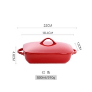 Microwavable Ceramic Baking Dish Lasagna Pan Deep Square Baking Cake Pan Ceramic Bakeware with Doubl