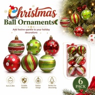 EBINL Christmas Ball Ornaments, Colorful 6cm Christmas Baubles,  Plastic Christmas Tree Hanging Baub