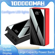 100000mAh Powerbank Large-Capacity Power Bank Digital Display Power Screen Configure LED Lights Powe