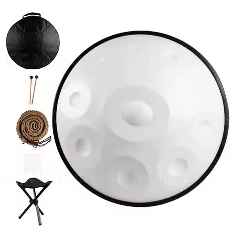 440/432HZ Handpan 22 inch D Minor 9/10/12/14Notes White Nitride Pantam Drum HandPan Stainless Steel 