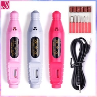 Electric Nail Drill Machine Set With 6 Bits Pedicure File Sanding Buffer Driller Grinder Polishing