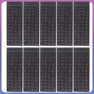 10 Sheets Keyboard Computer Film Alphabet Stickers Replacement Hebrew Russian English  daicoltd