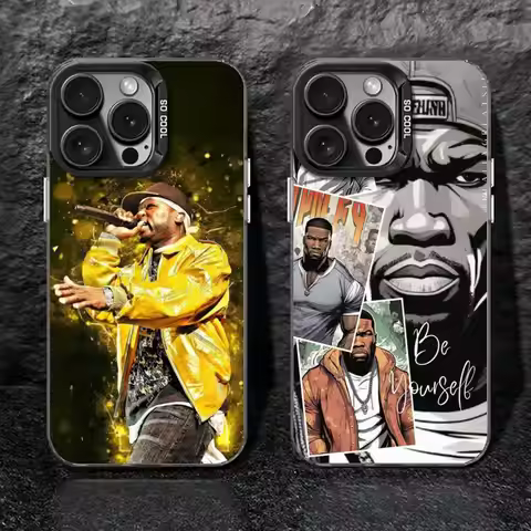 Fashion hot Rapper 50 Cent Phone Case black IMD Colorful Silver Suitable soft case for iPhone 16 15 