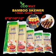 15cm / 20cm / 25cm / 30cm Bamboo Skewer Lidi satay -6/8/10/12”Bamboo Satay Stick Cap (250GM / 500GM)