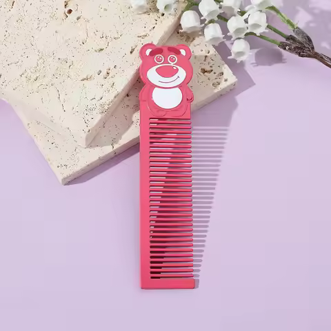 Disney Anime Lotso Toys Lotso Comb Cute Cartoon Pink Bears Metal Comb