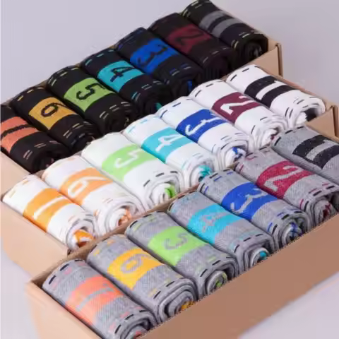 New Men's Lot Fashion Casual Sports Cotton Socks Ankle Week Crew Socks 7 Pairs