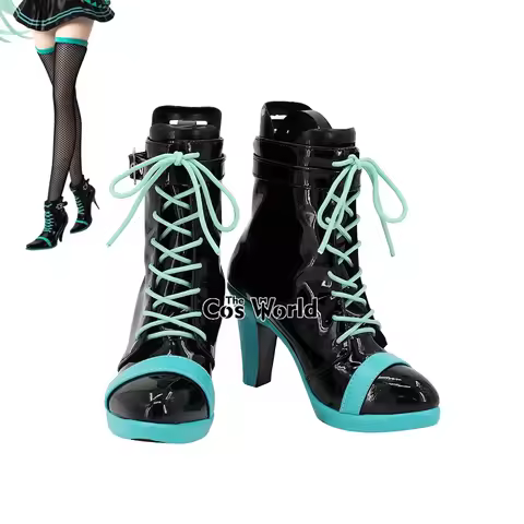 16th Anniversary Miku Custom Size Anime Cosplay High Heels Shoes Boots for Costumes