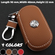 Leather Car Key Case Cover Smart Keyless Remote Fob Shell Keychain Protection Pouch Zipper Wallet Fo