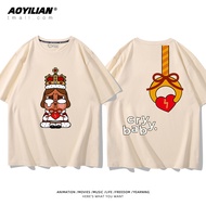 HOT The Powerpuff Girls&crybaby Tshirt Anime cartoon pure cotton printed women's T-shirt Baju shirt