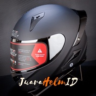 HELM SNAIL FFS1 SOLID / BLACK DOFF VISOR SILVER / FULL FACE HELMET DDRING