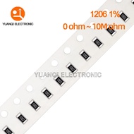 100pcs 1% 1206 SMD resistor 0R ~ 10M 1/4W 0 0.1 0.22 10 47 100 220 470 ohm 1K 2.2K 4.7K 10K 47K 100K
