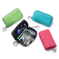 กระเป๋าหนังทนทานสำหรับผู้ชายผู้หญิงกระเป๋าตะขอกุญแจกระเป๋ากุญแจใส่พวงกุญแจมีซิปแบบคลาสสิก SAINT31NT4