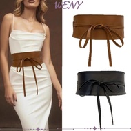 WENY Wide Corset Belt, Faux Leather Bowknot Wrap Boho Belt