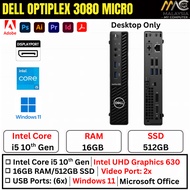 Dell OptiPlex 3080 Micro Desktop PC Intel i5 10th Gen | 8GB RAM 256GB SSD | Windows 11 | USED