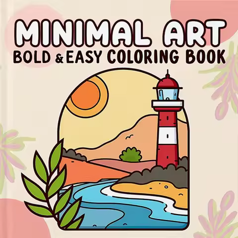 MINIMAL ART Bold & Easy Patterns Coloring Book Suitable for Adults, Cute Drawing Art Book, Ideal Bir