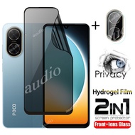 Poco C71 4G 2in1 Front Lens Anti-Spy Hydrogel Film For Poco C71 PocoC71 4G 2025 Full Cover Soft Priv