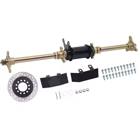 28" Rear Axle Complete Kit, 710mm Rear Axle Complete Kit DIY Go Kart Rear Axle Kits 3 Holes Wheel Hu