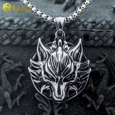 Game FF7 Slavic Giant Wolf Kolovrat Fantasy Cloud Strife Wolf Claude Men Titanium Steel Necklace Pen