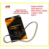 MEAUSU FAN BELT MSFB-6PK-046 6PK1220 Model: TOYOTA ALTIS ZRE172 / WISH ZGE20 / ZGE22 / ZGE25 / CHR Z