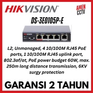Pro Series: Unmanaged 100M PoE, L2 Hikvision DS-3E0105P-E