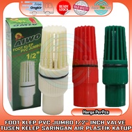 Foot Valve Aiwo Pvc Jumbo 1/2" Inch In Inch Inch Valve Tusen Kelep Plastic Water Filter Filter Pipe 