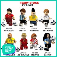 Soccer Player Minifigures Building Blocks Ronaldo Messi Beckham Neymar XT1003