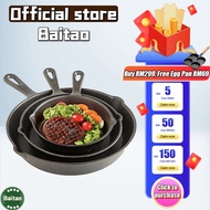 16cm/ 20cm/26cm Pre-seasoned Round Cast Iron Skillet Cast Iron Pan Cast Iron Fry Pan Besi Tuang Kual