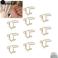 XS  Nail Rings, Reusable Removable Fingertip Nail Rings,  Easy to Use Silver Color Causal Phalanx Ri