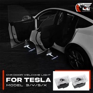 For Tesla Model 3 S X Y LED Welcome Door Light Projector Car Ghost Shadow Logo Laser Light Car Styli