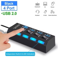 4-Port USB Hub 4-Port USB Plug/ 4-Point USB Switch/ LED Flash Drive Extender Light