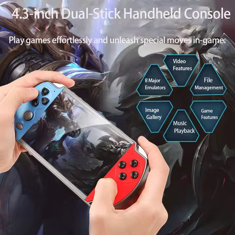 Portable X7/X7 Plus/X12/X12 Plus video game console, 4.3/5.1/7.1-inch HD screen, game player, over 1