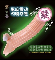 Reusable Condom Sleeve 50mm Spike Spiked Protruding 50mm Extender Extension Enlarge Enlargement C0ck