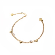 Entangled Heart Chain Gold Bracelet