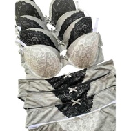 Bra Set (Bra + Panty) - 6193, Fullcup Normal Foam with Underwire, Adjustable Straps, Soft Smooth Mat